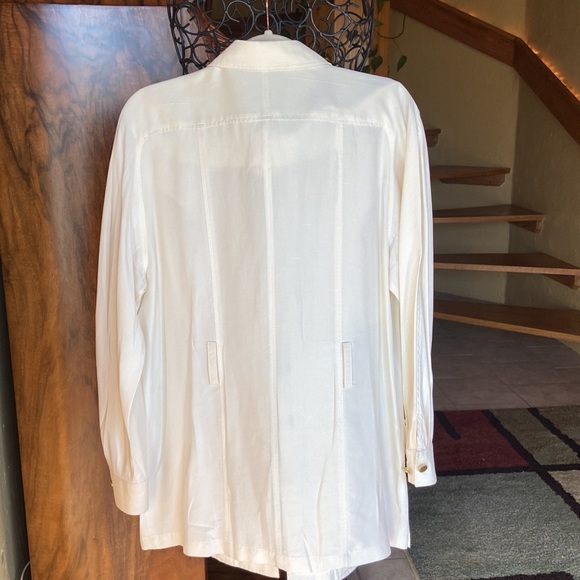 Eleanor P Brenner 100%Silk Women's Belted Shacket Size 10 Vintage - Picture 2 of 11